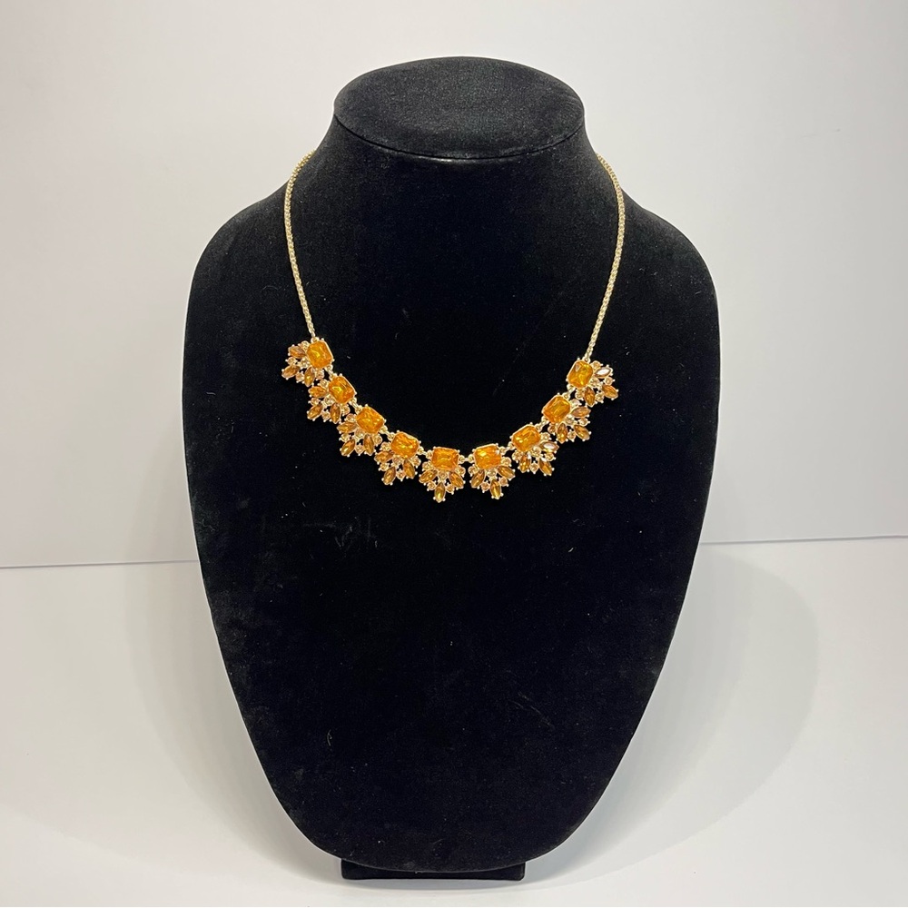 Charter Club 18” Gold and Amber tone crystal Necklace